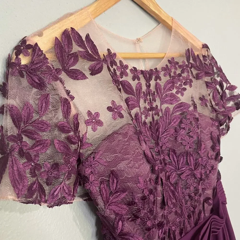 JS Collections Womens A-Line Embroidered Evening - Picture 6 of 11